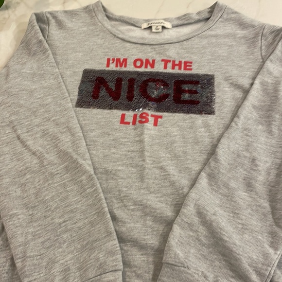 XMAS SEQUINS NAUGHTY NICE SWEATSHIRT - Picture 4 of 7